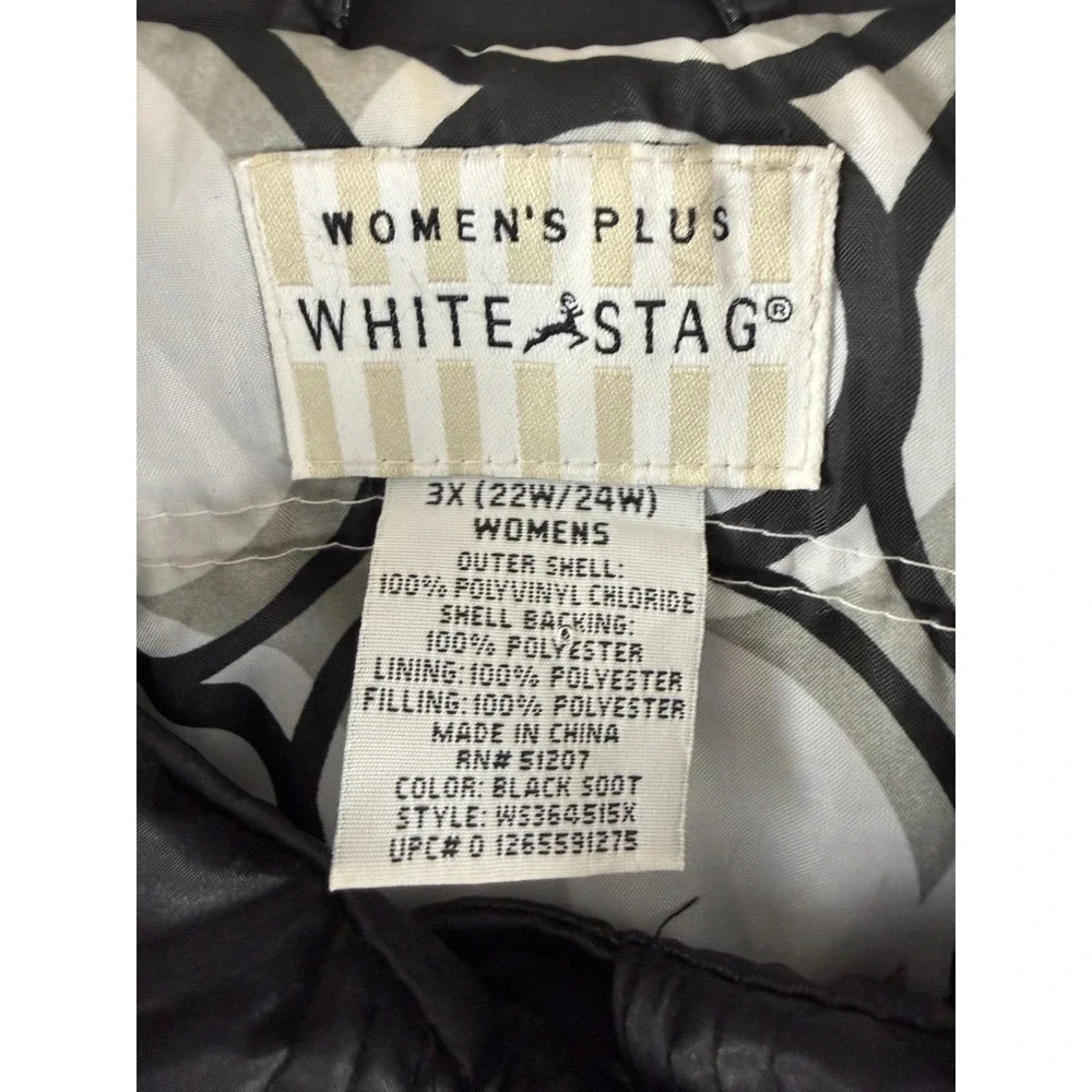 White Stag Plus Size 3X 22W/24W Minimalist Outdoor Overcoat Black‎ Button